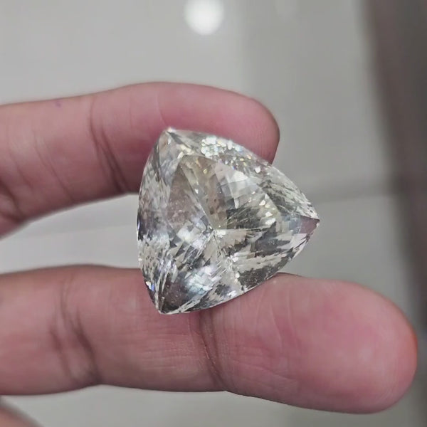 Natural Big Size Yellow Beryl Faceted | Trillion | 25mm