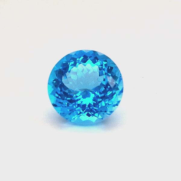 Natural Big Size Swiss Blue Topaz Faceted | Round | Size:16mm