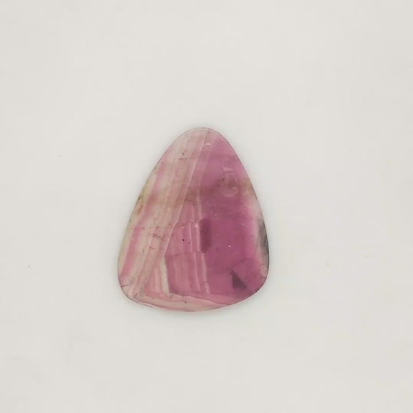 1 Pics Of Natural Watermelon Tourmaline Slice | Size:34x28mm | With Certificate