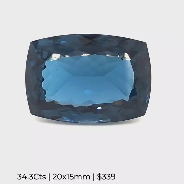 Natural London Blue Topaz Faceted | Rectangle | Size: 20x15mm