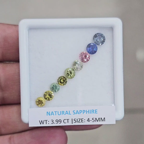 3.99Cts Natural Madagascar  Sapphire  |  4-5mm | Round
