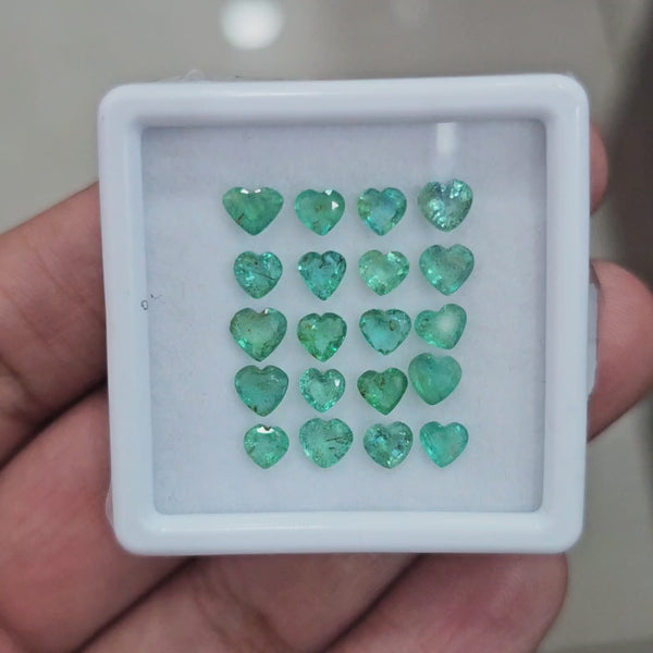 20pcs Of Natural Emerald Faceted | Sizes:4-5mm| Heart