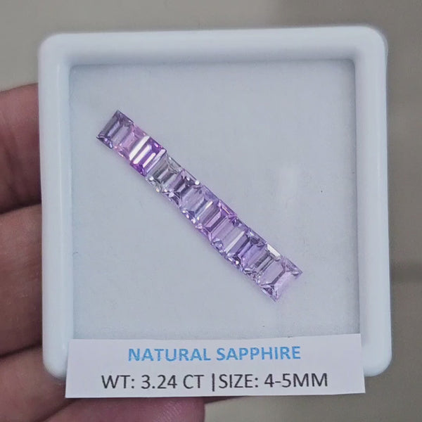 3.24Cts Natural Sri Lanka  Sapphire  | 4-5mm | Rectangle | Srilanka
