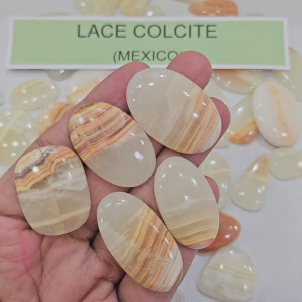 100 Grams Natural Lace Calcite Gemstones | 10 Pcs (Approx.) | 15–45mm