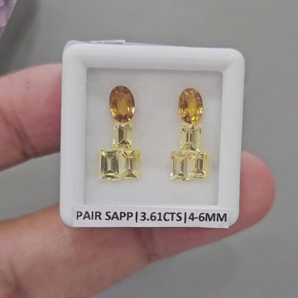 Pair Box Of Natural Sapphire  | 3-6mm | Rectangle & Oval