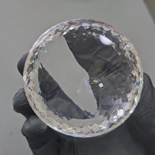 1295Cts | Natural Jambo Clear Quartz Faceted | Round | 75mm