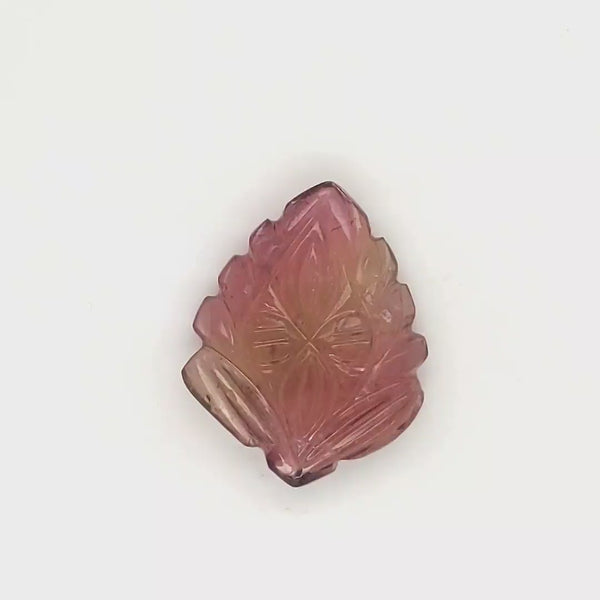 1 Pics Of Natural Leaf Tourmaline Carved | Size:25X20mm | With Certificate