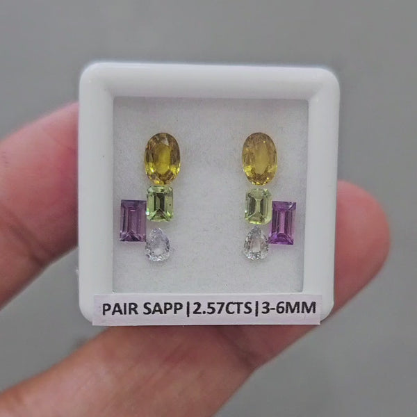 Pair Box Of Natural Sapphire  | 4-6mm | Mix Shape