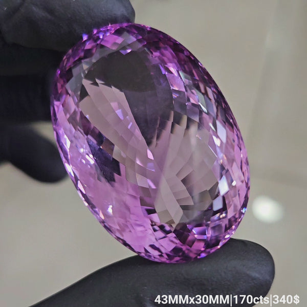 Natural Deep Color Amethyst Faceted | Oval | Size: 43x30MM