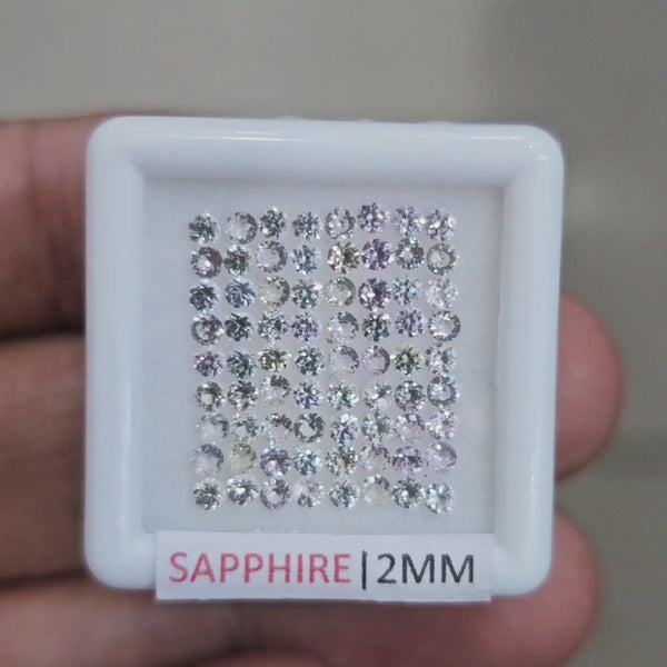 3.4Cts Natural Madagascar  Sapphire  |  2mm | Round | Ideal Cut
