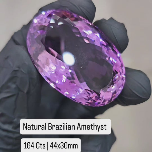 164Cts | Natural Big Size Lavender Amethyst Faceted | Oval | 44x29mm