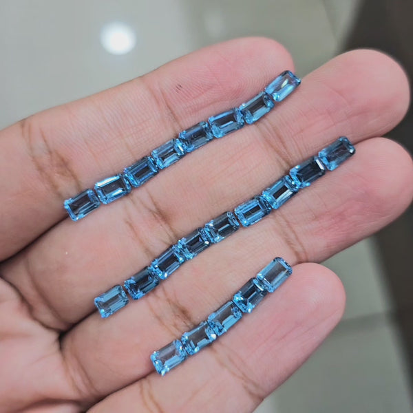 5 Pcs Of Top Quality Swiss Blue Topaz | 7x5mm