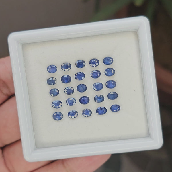 25 Pieces Natural Blue Sapphire Faceted: Shape:Oval | Size:5x4mm