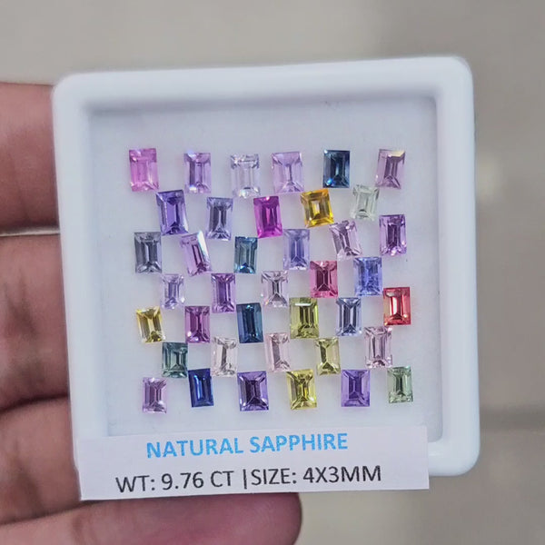 9.76Cts Natural Madagascar  Sapphire  |  4x3mm | Rectangle