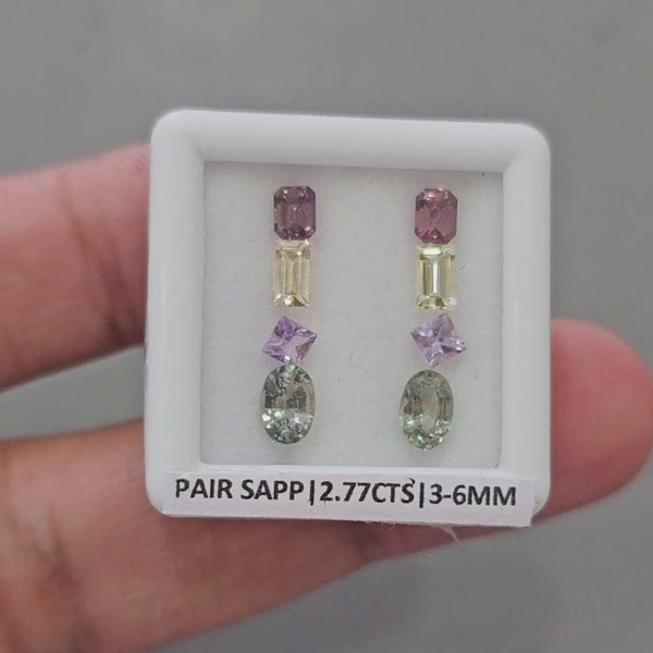 Pair Box Of Natural Sapphire  | 3-6mm | Mix Shape