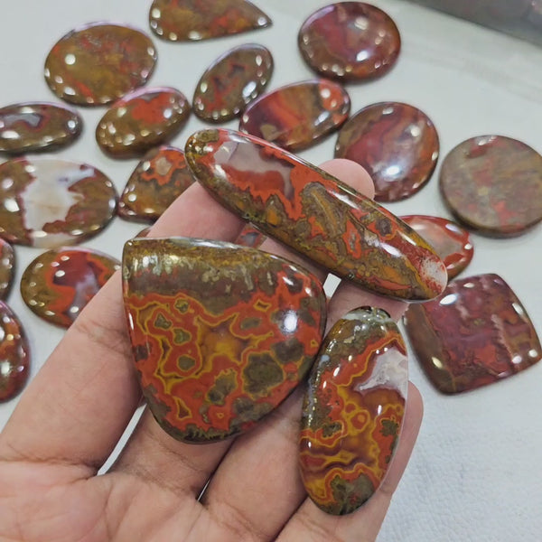 100g Natural Morocco Seam Agate Gemstones  | 8–10 Pieces (Approx.) | 25–45mm