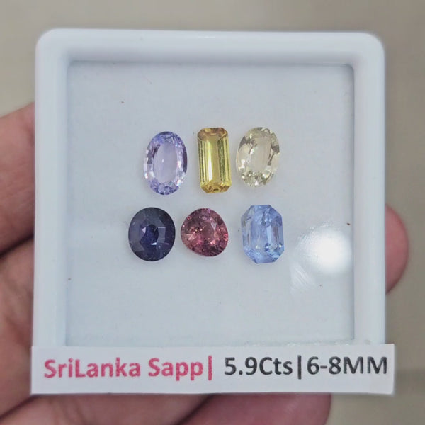 Box Of Natural Madagascar Unheated Sapphire  | 5-7mm | Mix