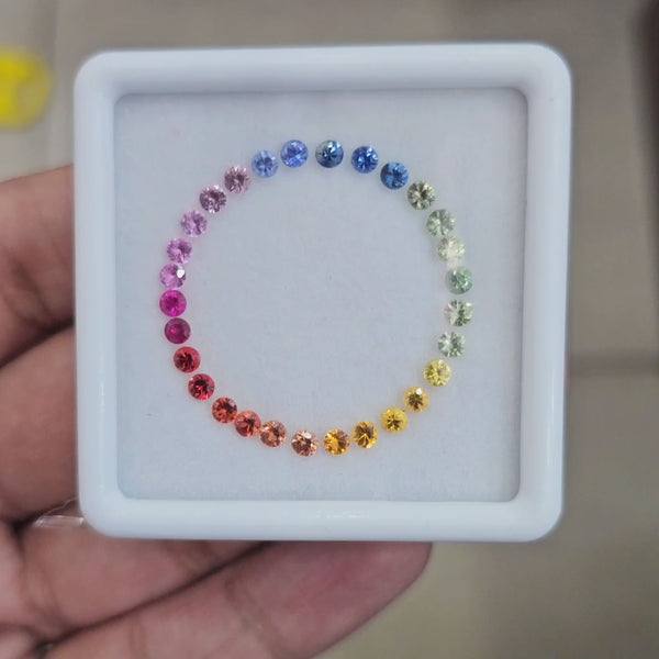 3.17Cts Natural Rainbow Sapphire   | 3mm | Round
