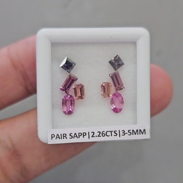 Pair Box Of Natural Sapphire  | 3-5mm | Mix Shape