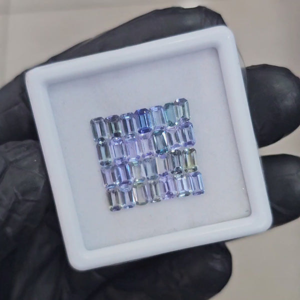 28 Pcs Of Natural Unheated Tanzanite  Faceted | Shape: Rectangle | Size: 5x3mm