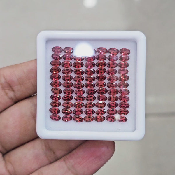 77pcs Natural Mozambique Cherry Garnet Faceted | Oval | Size: 5x3mm