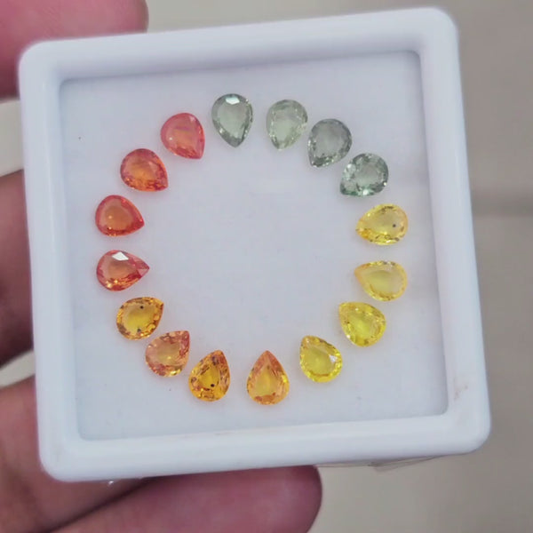 Box Of Natural Thailand Heated Sapphire  | 5x4mm | Pear