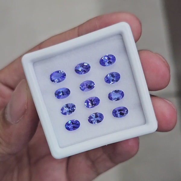 12Pcs Natural Tanzanite Faceted  | Oval | Size: 6x4mm