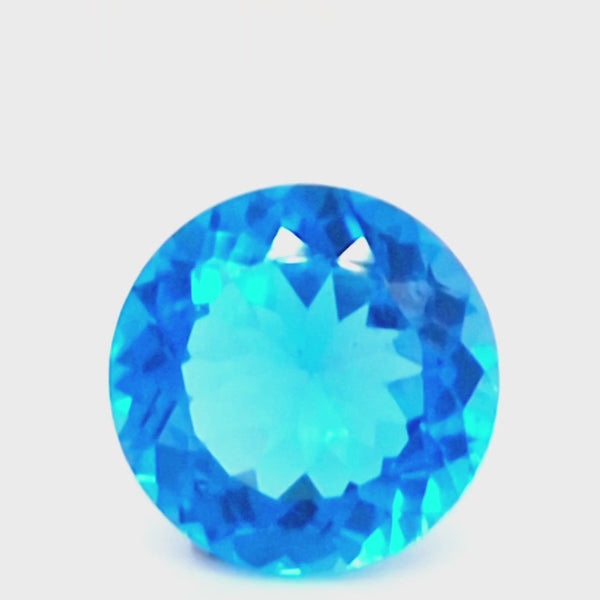 Natural Swiss Blue Topaz Faceted | Round | 14mm