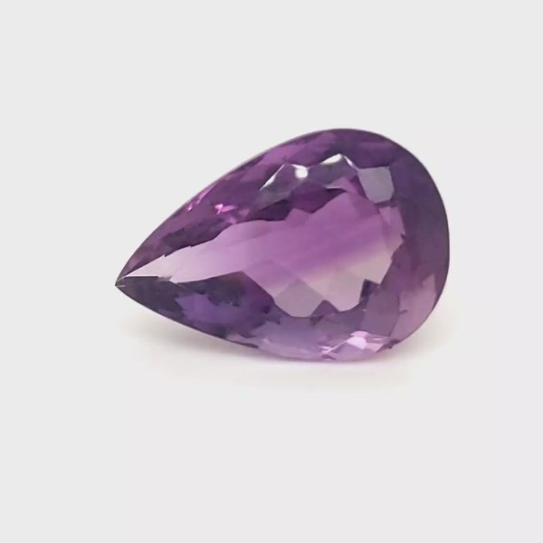 Natural Deep Color Amethyst Faceted | Pear | Size: 22x15mm