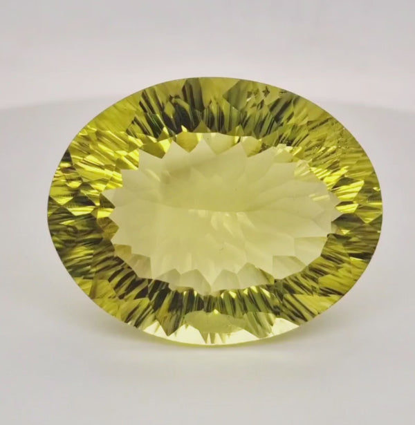 Natural  Lemon Quartz Concave Cut | Shape: Oval | 36x28mm