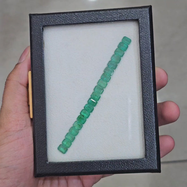 19pcs Of Natural Emerald Faceted | 7x5mm| Rectangle