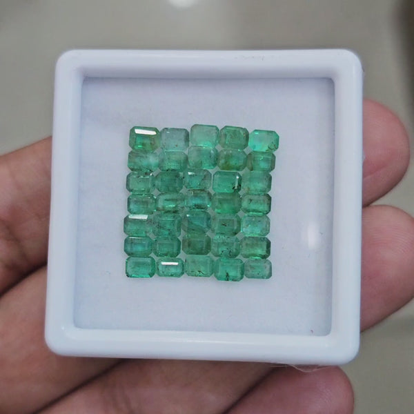 35pcs Of Natural Emerald Faceted | 4x3mm| Rectangle