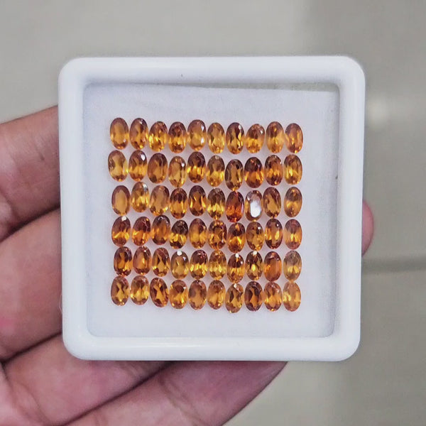 60 Pcs Of Natural Hessonite Garnet Faceted | Shape: Oval | Size:5x3mm