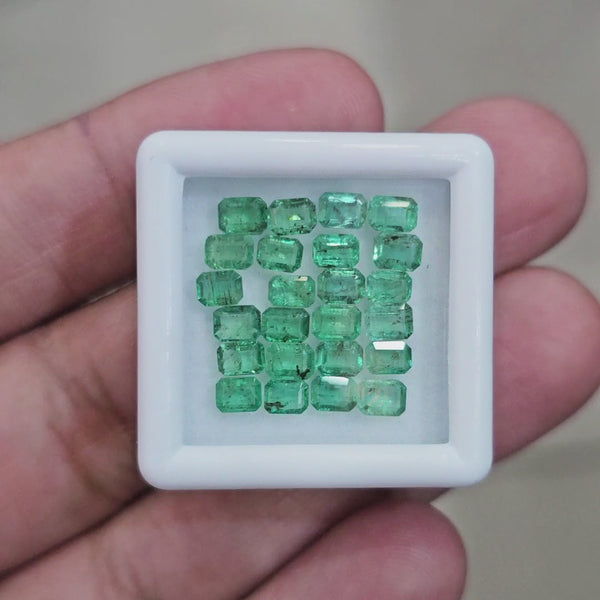 24pcs Of Natural Emerald Faceted | 4x3mm| Rectangle
