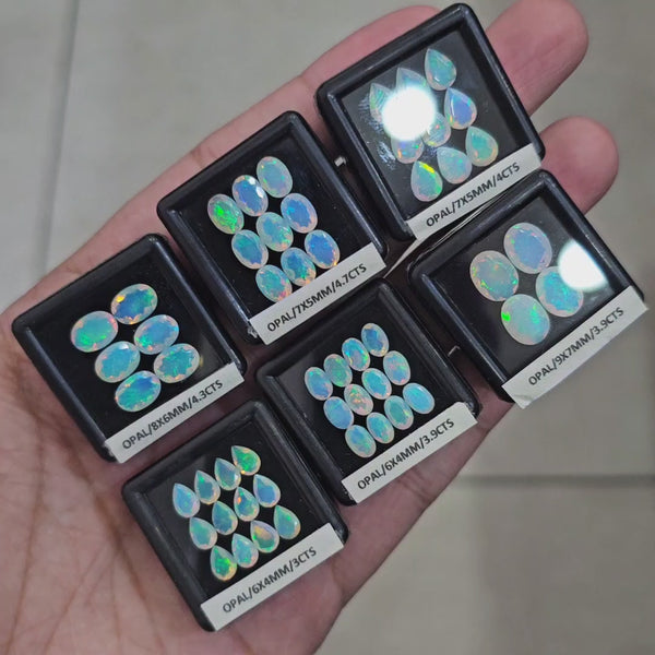 6 Box of Faceted Natural Opal | 6mm to 9mm | Comes with Box