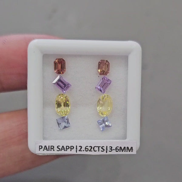 Pair Box Of Natural Sapphire  | 3-6mm | Mix Shape