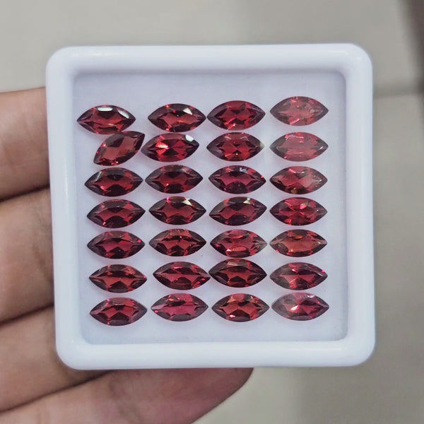 28pcs Natural Mozambique Cherry Garnet Faceted | Marquise | Size: 9x4mm