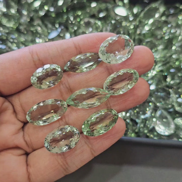 Week1: 300Cts Natural Prasiolite Faceted Gemstones | 15–30mm | 20–25 Pcs