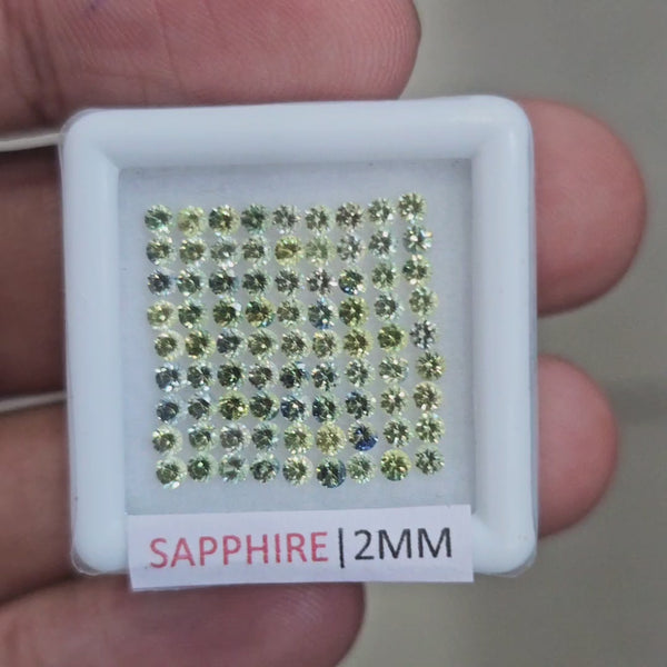 3.6Cts Natural Madagascar  Sapphire  |  2mm | Round | Ideal Cut