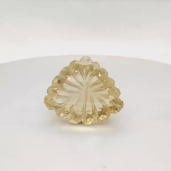 1 Pieces Natural Citrine Carved Trillion Shape | Size:28x27mm