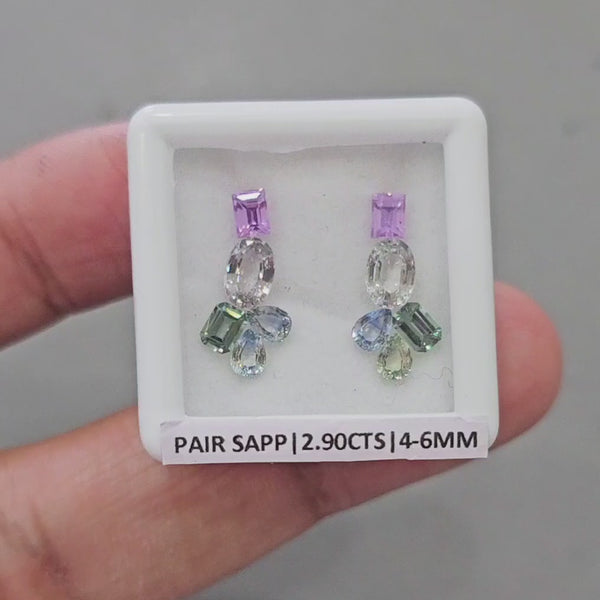 Pair Box Of Natural Sapphire  | 4-6mm | Mix Shape