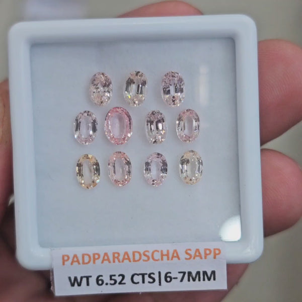 1 Box Natural Unheated Padparadscha Sapphire  | 6-7mm | Oval