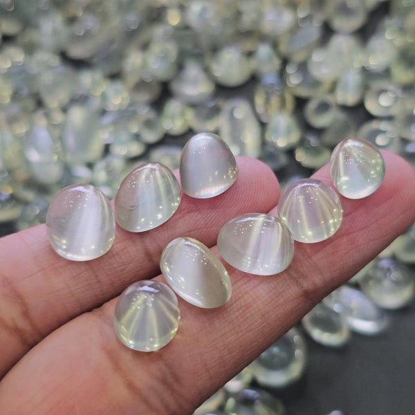 Rare: 5 Pcs Silver Moonstone from Ceylon | Top Grade |9-14mm