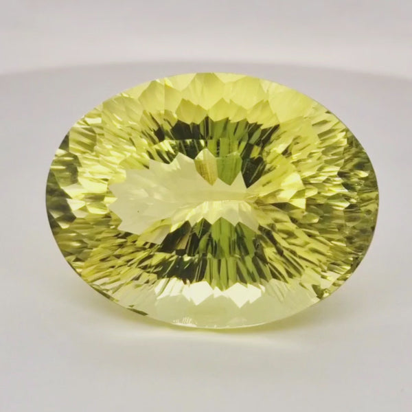 Natural  Lemon Quartz Concave Cut | Shape: Oval | 33x25mm