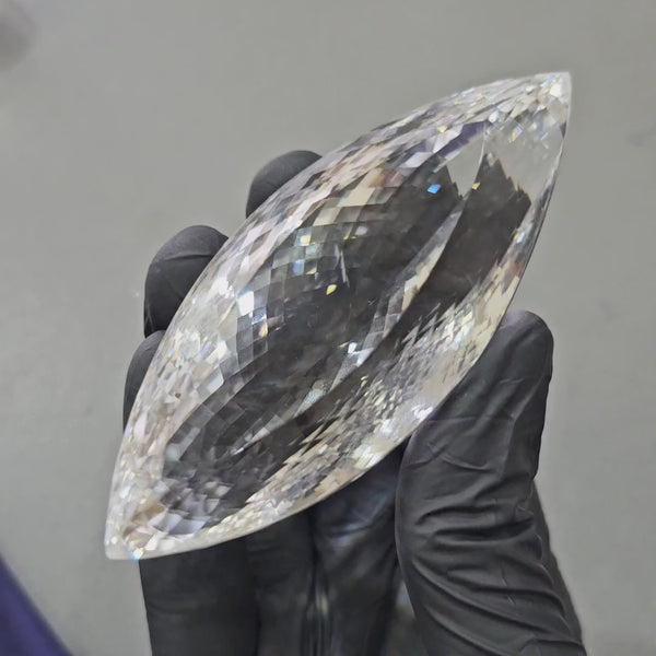838Cts | Natural Jambo Clear Quartz Faceted | Marquise | 96x41mm