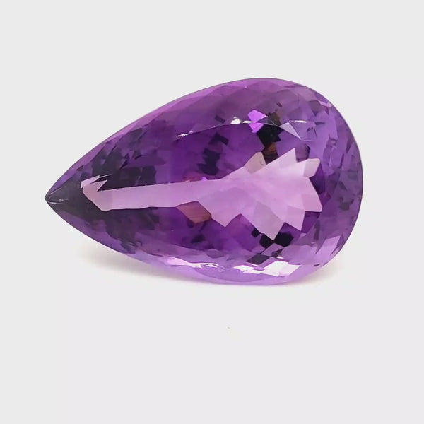 Natural Deep Color Amethyst Faceted | Pear | Size: 34x22mm