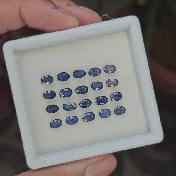 20 Pieces Natural Blue Sapphire Faceted: Shape:Oval | Size:6x4mm