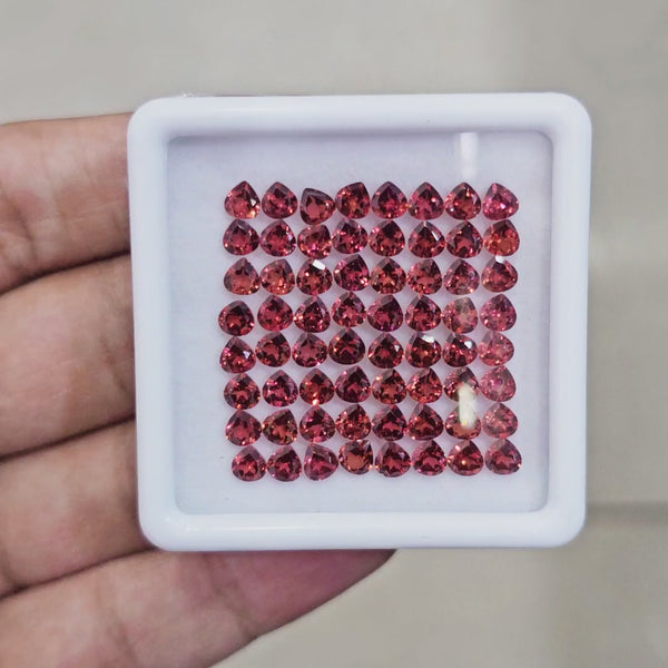 64pcs Natural Mozambique Cherry Garnet Faceted | Teardrop | Size: 4mm