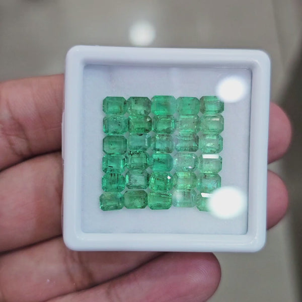 30pcs Of Natural Emerald Faceted | 5x4mm| Rectangle