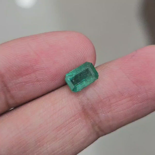 1 Pcs Natural Zambian Emerald Faceted | Rectangle | Size: 8x5mm